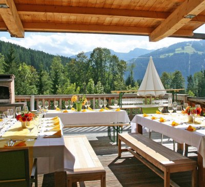 Terrace Wagrain with barbecue
